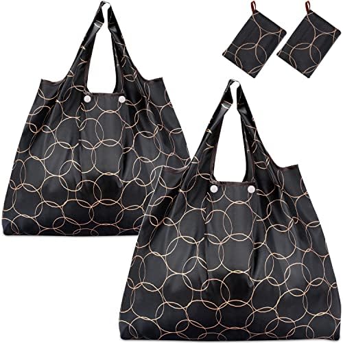 KINGMAS Reusable Grocery Bags, Eco-Friendly Folding Tote Shopping Bag fits in Pocket, Washable Waterproof Nylon Pouch Bags by KINGMAS