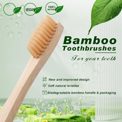 Sieral 240 Pcs Bamboo Toothbrushes Bulk, Soft Bristle Bamboo Toothbrush - Image 2