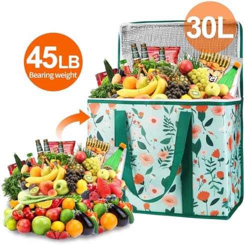 Bodaon Insulated Reusable Grocery Shopping Bags, 2-Pack, X-Large Cooler Bag - Image 4