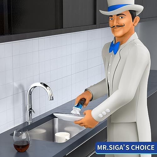 MR.SIGA Soap Dispensing Dish Brush, Kitchen Brush for Pot Pan Sink Cleaning - Image 2