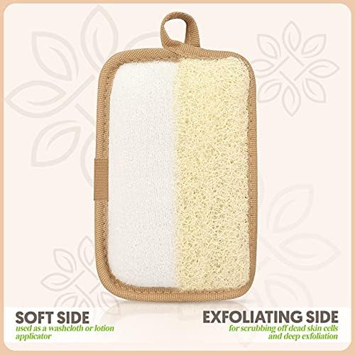 Almooni Natural Shower Loofah, Egyptian Exfoliating Sponge, 2 Pack - Image 3