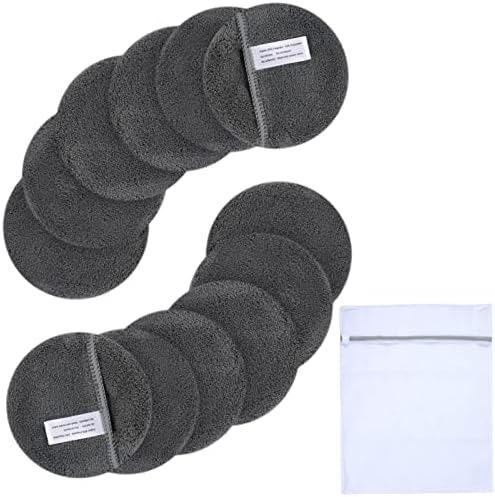 SUNLAND Reusable Makeup Remover Pads for Face,Eyes,Lips Microfiber Face Cleansing Gloves Washable Makeup Remover Cloth with Laundry Bag Rounds Pads by SUNLAND