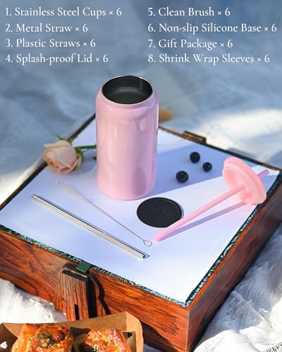 6 Pack 16 oz Tumbler, Insulated Tumbler with Straw, Coffee Tumbler - Image 5