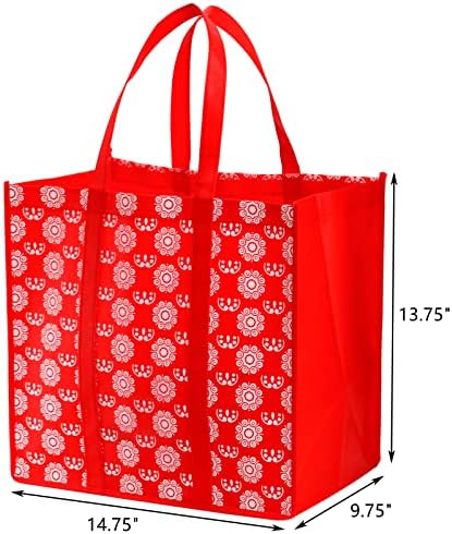 Frcctre 12 Pack Reusable Grocery Bags, Large Foldable Shopping Tote Bags with Long Handles Heavy Duty Reusable Bags for Shopping Groceries Clothes - 6 Assorted Colors - Image 4