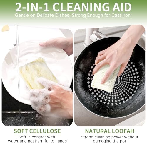 6 Pack Natural Loofah Sponges for Dishes - Image 4