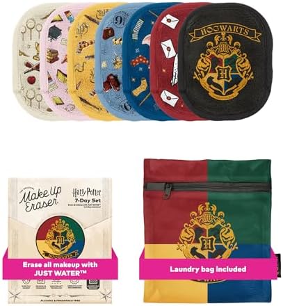 The Original MakeUp Eraser 7-Day Set, Erase All Makeup with Just Water, Including Waterproof Mascara, Eyeliner, Foundation, Lipstick, Sunscreen, and More! Harry Potter, 7ct by MakeupEraser