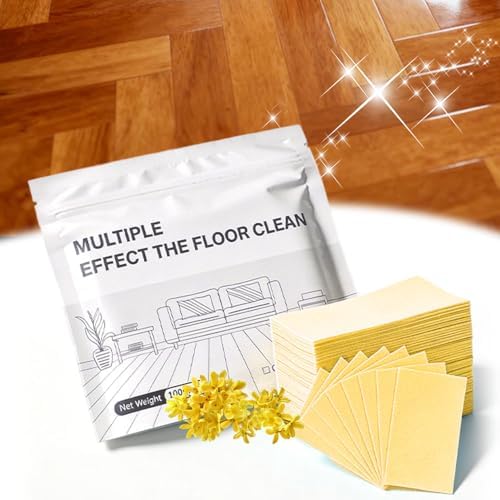 100 Pcs Floor Cleaning Tablets Multi-Surface Cleaner, 2026 New Floor Cleaning Solution Tablets, Dissolvable Pre-Measured Deep Cleaning Cleaning Solution, for Tile and Vinyl Floors (Yellow, 100pcs) by Unknown