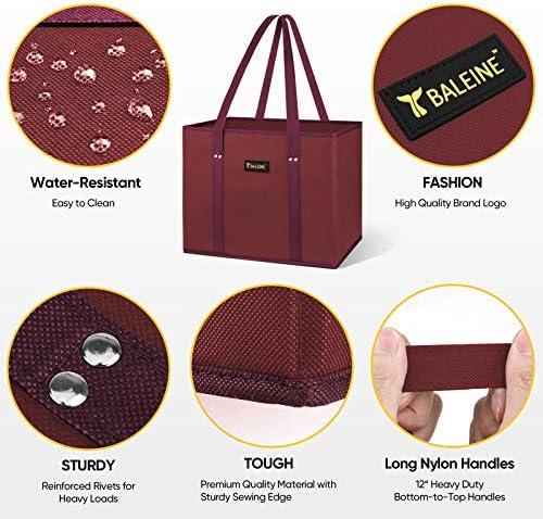 BALEINE 3PK Reusable Grocery Bags, Heavy Duty Shopping Tote Bag - Image 5