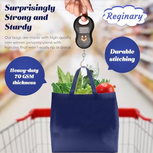 Reginary 100 PCS Non Woven Tote Bags Bulk,Black,Navy Blue - Image 7