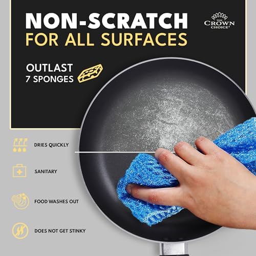 Non Scratch Dish Scrubbers for Cleaning Dishes (12 PK) - Reusable Kitchen Sponge - Replace Dish Sponges for Washing Dishes - Best Household Scrubbing Pad & Alternative Dishwashing Scrub Pads Supplies - Image 2