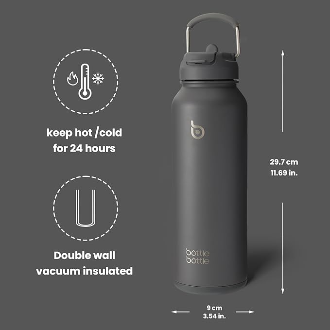 BOTTLE BOTTLE 40 oz sports water bottle stainless steel insulated water bottle with straw and pills holder