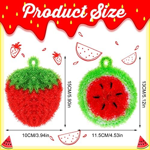 Vesici 10 Pcs Fruit Dish Scrubber Non Scratch Double Layer No Odor - Image 2