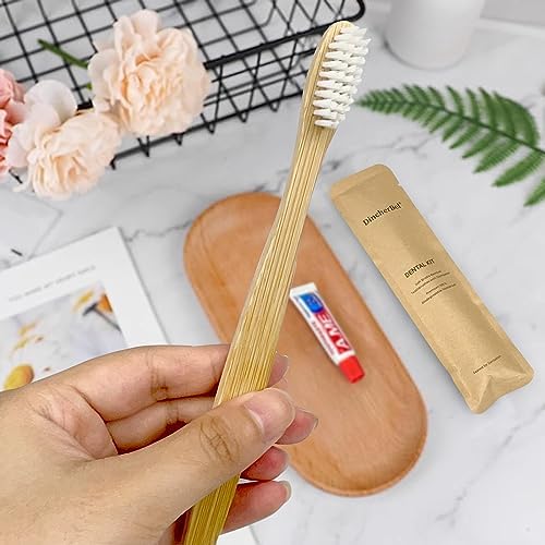Bamboo Toothbrushes Kit Bulk, 50 Disposable Toothbrushes with Toothpaste - Image 7