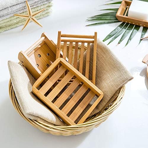 Kaxich 2 Pack Bamboo Wooden Soap Dish Shower Soap Storage Holder Saver Soap Tray Plate for Bathroom Shower Vanities Kitchen Sink - Image 6