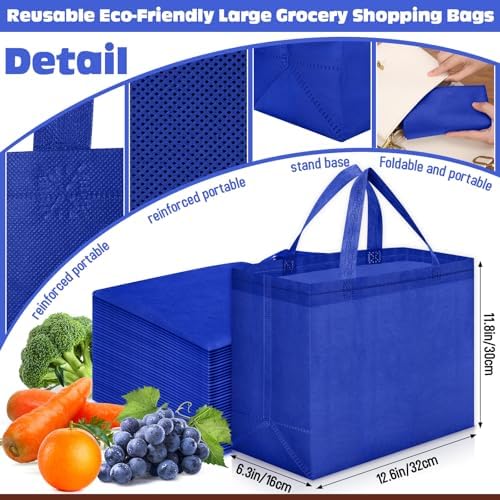 Windyun Reusable Grocery Bags Non Woven with Handles - Image 2