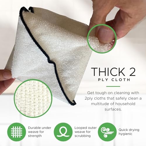 Whiffkitch Dishcloths Kitchen Dishrag Cleaning Scrub Reusable 6pk 9x9in - Image 5