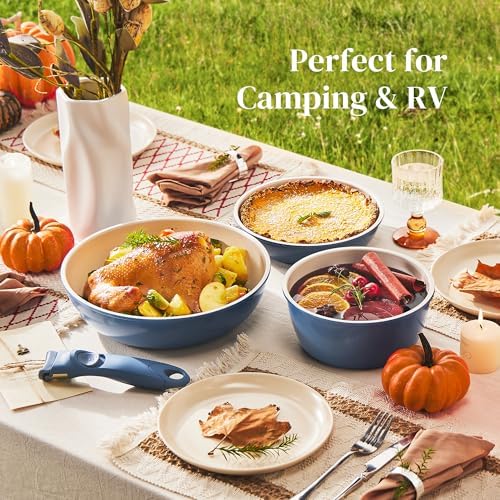 Redchef 16pcs Ceramic Nonstick Pots and Pans Set, Kitchen Cookware Set with Removable Handle, Non Toxic Cookware Set, PFAS PFOA & PTFE Free, RV Ceramic Cookware for Camping, Dishwasher/Oven Safe - Image 6