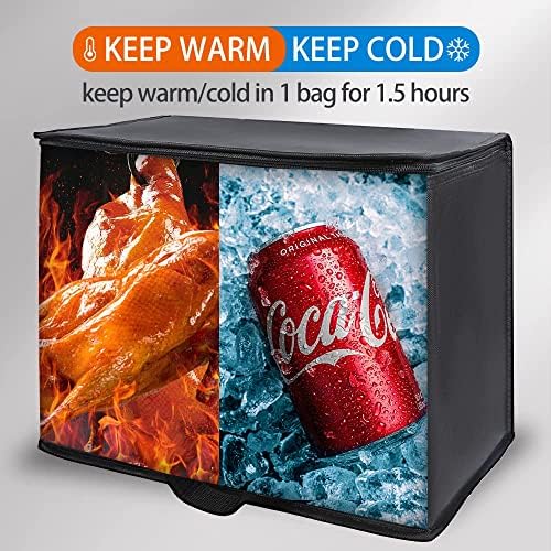Bodaon 2-Pack Insulated Reusable Grocery Shopping Bags, X-Large, Black - Image 3