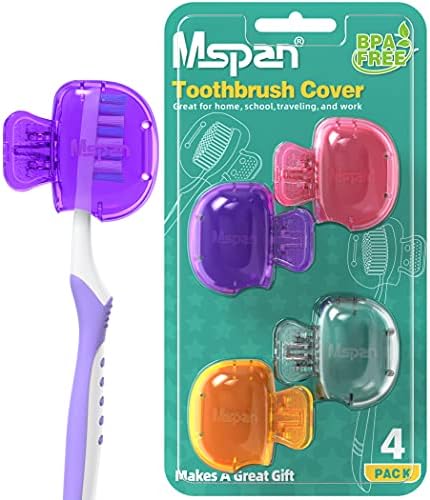 Mspan Electric Toothbrush Head Cover: Sonic Toothbrush Cap Travel Protector Plastic Brush Pod Protection Clip Case Value Pack by Mspan