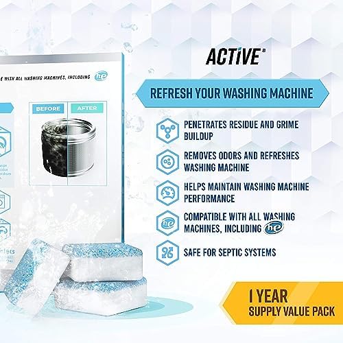 ACTIVE Washer Dishwasher Disposal & Coffee Cleaner Tablets - 96 Tabs Includes Washing Machine Cleaner, Dishwasher, Disposer, Coffee Maker Descale Tabs - Deep Clean & Refresh Appliance - 1 Year Supply - Image 2