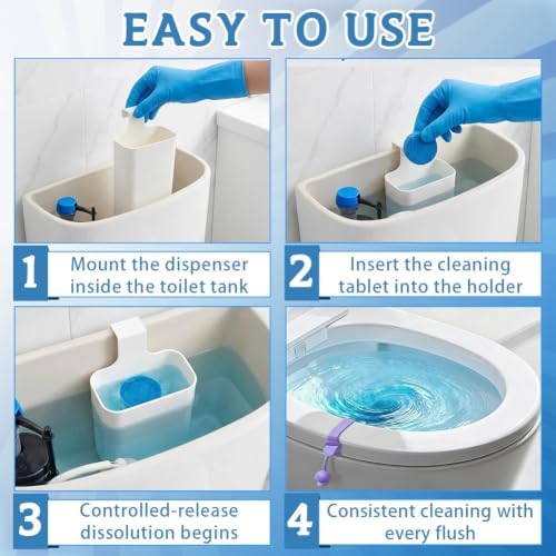 2 PCS Toilet Tank Cleaning Tablet Holder Toilet Cleaner Tablets Buffer Box - Image 4