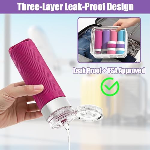 Travel Toiletry Containers 26Pcs Silicone Leakproof TSA Approved Set - Image 3