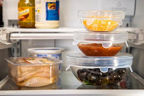 Modfamily Silicone Stretch Lids (7 pack, includes EXCLUSIVE XL SIZE), Reusable, Durable & Expandable to Fit Many Container Sizes & Shapes. Superior for Keeping Food Fresh, Dishwasher & Freezer Safe - Image 6