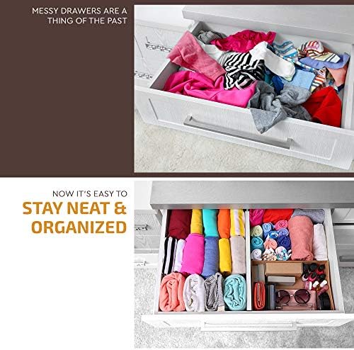 6-Pack Drawer Dividers 2.6-Inch High Dresser Organizer 16 to 22 Inch, White - Image 7