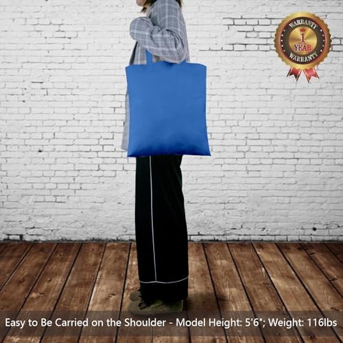 TOPDesign 6-Pack Economical 16"x15" Ocean Blue Cotton Tote Bags, Lightweight Medium Reusable Grocery Shopping Cloth Bags, Suitable for DIY, Advertising, Promotion, Gift, Activity - Image 2
