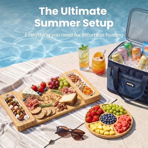 SMIRLY Bamboo Charcuterie Board Set with Serving Accessories - Image 6