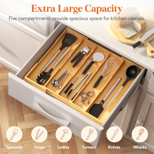 Lifewit Utensil Drawer Organizer, Expandable Kitchen Tool Tray - Image 5