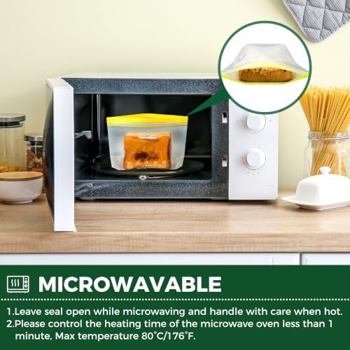 SPLF 12 Pack Reusable Sandwich Bags Dishwasher Microwave Safe - Image 6