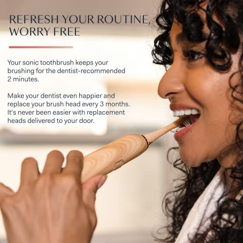 Better & Better Bamboo Sonic Toothbrush Replacement Heads, Fits Brush Only, Plant-Based Bristles, No Microplastics, Biodegradable, Soft, Gentle & Whitening, 2-Pack - Image 6