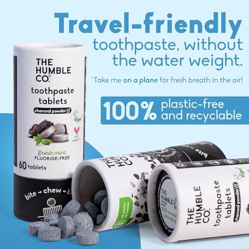 The Humble Co. Chewable Toothpaste Tablets, Fluoride-Free - Charcoal - Image 2