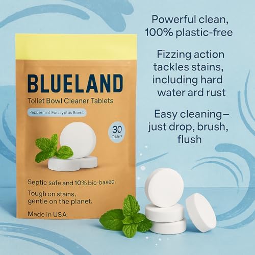 BLUELAND Toilet Bowl Cleaner Tablets. Peppermint Eucalyptus Scent. 30 Tablets. - Image 6