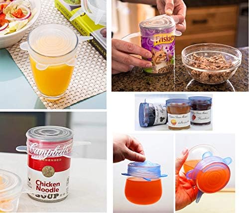 COMTIM Pet Food Can Lids, Silicone Stretch Can Lids Covers for Dog Cat Food, Reusable Expandable Universal Size Fit Most Cans and Jars, 9 PACK - Image 3