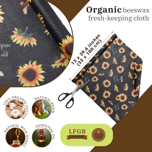 3 Rolls 13 x 40 Inches Reusable Beeswax Wraps for Food - Image 2
