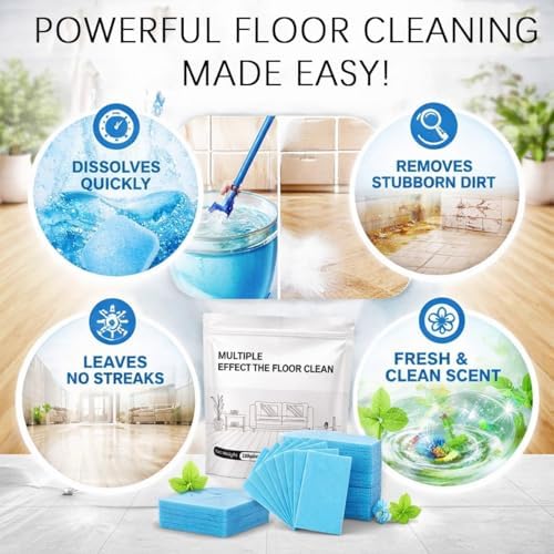 Floor Cleaning Tablets, 100 Count, Concentrated Multi-Surface Cleaner for Hardwood, Tile, Laminate & More (Blue Camellia) - Image 3