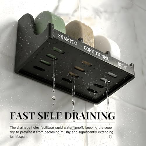 Soap Holder for Shower Wall, 3-Compartment Soap Dish [Patent Pending] - Image 3
