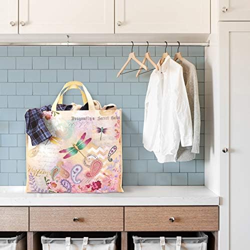 NymphFable Dragonfly Shopping Bags, 6 Pack Reusable Grocery Tote Bag 50LBS - Image 3