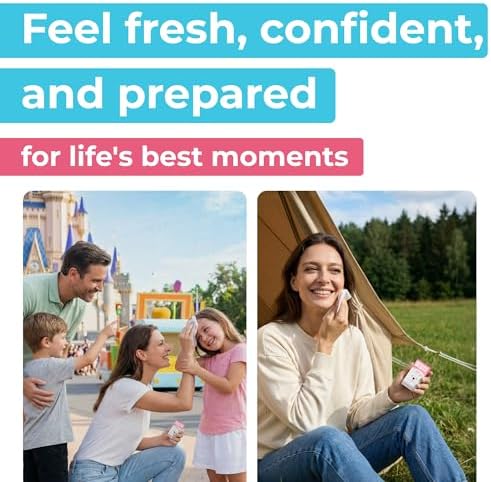Impossibly Compact Travel Flushable Wipes - 99.5% Water and Aloe - Safe for Sensitive Skin - Travel Essentials for Adults & Kids, Rose, 8 Pack 48 Wipes - Image 5