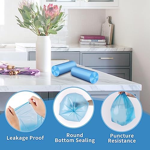1.2 Gallon Bathroom Trash Bags Durable Tear-Resistant - 150Ct Unscented - Image 2