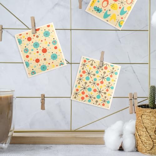 Swedish Dishcloths Nordic Atomic Print Reusable Kitchen Towels - Image 4