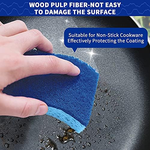 CELOX 36 Pack Non-Scratch Dish Sponge, Dual Sided Kitchen Sponges for Dishes, Long Lasting Dishwashing Household Cleaning Sponges for Kitchen, Easy to Dry and Reusable - Image 4