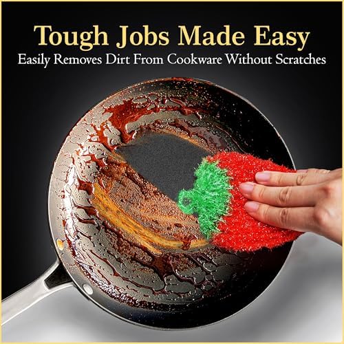 Dish Scrubbie Non-Scratch Dish Scrubber-Long Lasting & Odorless, Safe on Non-Stick, Cast Iron, Glass and Other Surfaces, Reusable Kitchen Sponge Alternative for Kitchen, Bathroom & Floors (Pack of 5) - Image 3