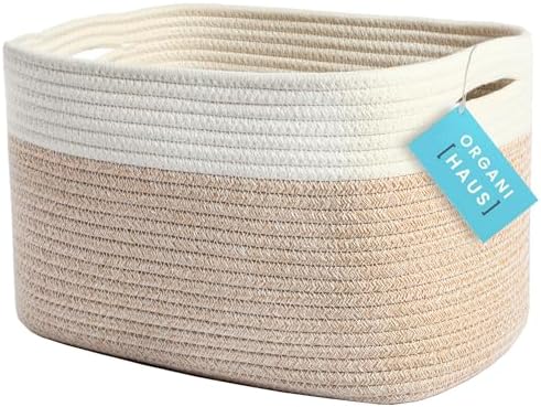 OrganiHaus Cotton Rope Basket for Shelf Storage, 15x9x10 by OrganiHaus