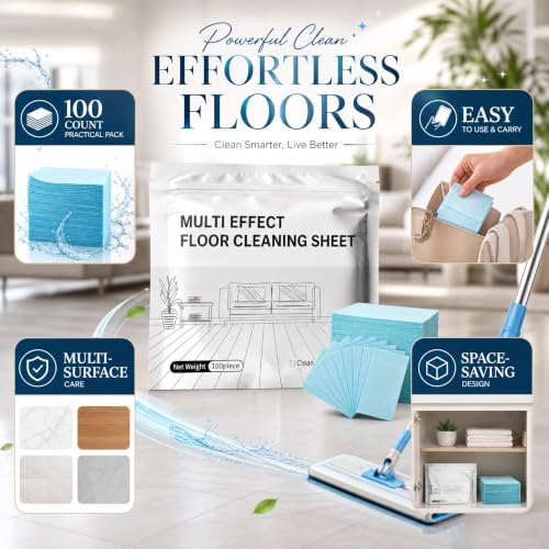 Multi Surface Floor Cleaner Tablets, 100 Count, Fast Dissolving Blue Cleaning Tablets with Camellia Scent, Concentrated Formula for Hardwood, Laminate, Tile, Vinyl and Sealed Floor Surfaces - Image 4