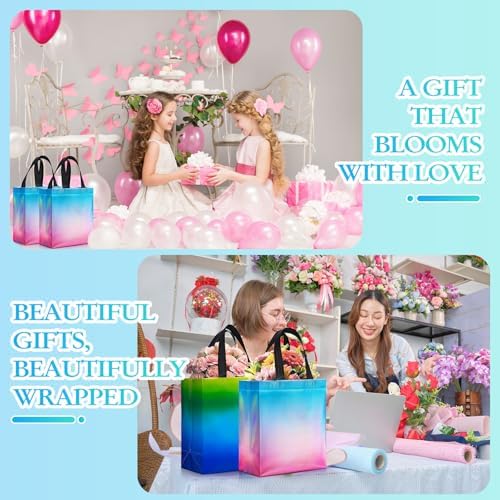 Eccliy 80 Pcs Reusable Gift Bags, Medium, Gradient Color - Image 6