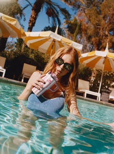STANLEY Quencher H2.0 Flow State Tumbler, 20 oz, Peach Whip Cabana Gloss - Image 4