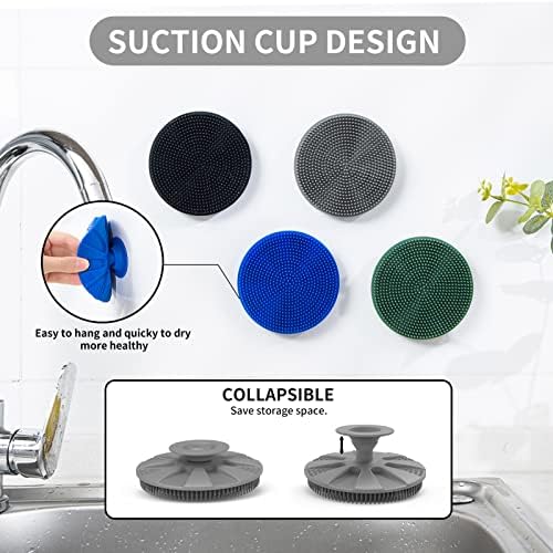 Silicone Dish Scrubber, Non-Scratch Scrub Spong for Washing Dish, Pot, Pan - Image 4